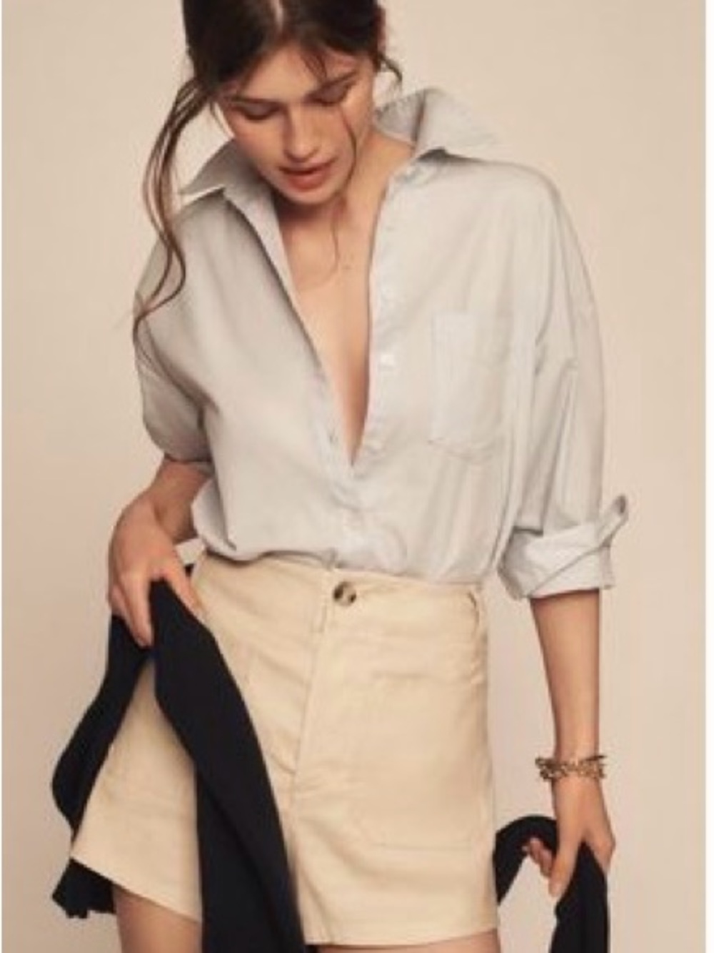 Maeve Pale Blue Relaxed Button-Down Shirt